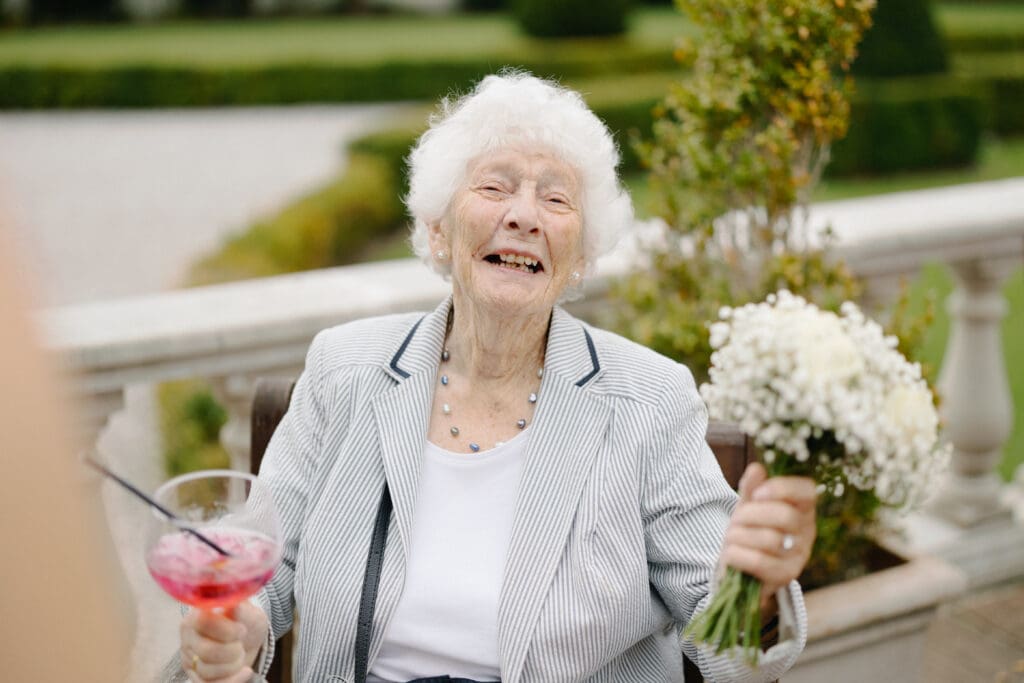 Grandmother of the bride smiling
